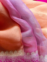Alia Bhatt Inspired Hot Pink Pure Chiffon Silk Saree with Sliver Zari Work | Multi Color Shades | SILK MARK CERTIFIED | Party Wear Sarees - Kaash