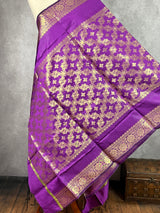 Purple Banarasi Soft Silk Designer Dupatta | Light Weight Dupatta | Benarasi Dupatta | Gift For Her | Duppatas for Lehengas