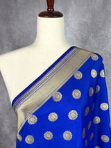 Royal Blue Color Handmade Soft Silk Zari Weaved Dupatta with Chakras | Indian Dupatta | Stole | Gift For Her | Dupatta for Lehenga