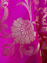 Hot Pink Silk Jaal floral Dupatta Gold Zari Weaving | Indian Dupatta | Chunri | Stole | Scarf | Gift For Her | Dupatta for Lehenga - Kaash