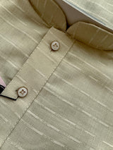 Beige Color Cotton Silk Kurta Pajama for Men - Kaash