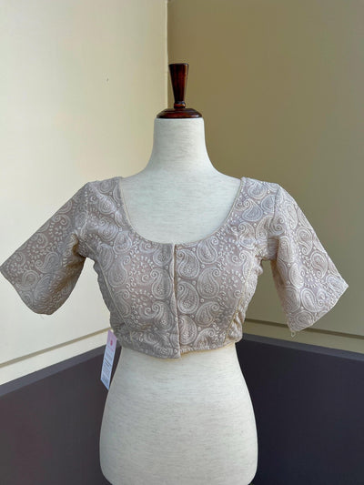 Beige Color Georgette Silk Ready to Wear Blouse - Kaash