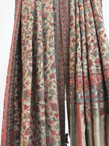 Beige pure pashmina Kashmiri shawl with kani weave, floral motifs — Kaash Collection