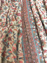Beige pure pashmina Kashmiri shawl with kani weave, floral motifs — Kaash Collection