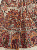 Beige soft pashmina Kashmiri shawl with kani weave, floral motifs — Kaash Collection