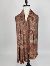 Beige soft pashmina Kashmiri shawl with kani weave, floral motifs — Kaash Collection