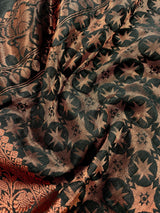 Black Color Bengal Handloom Linen Silk Saree with Red Borders and Cooper Zari Weaving - Kaash