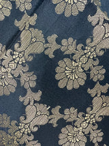 Black Color Floral Jaal Muted Gold Zari Weaved Dupatta | Floral Silk Dupatta | Zari Work | Dupatta | Stole | Scarf | Dupattas for Gifts - Kaash