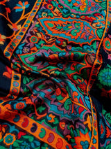 Black Color Kani Saree in Cotton Silk with Floral Jaal - Kaash