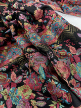 Black premium pashmina Kashmiri shawl with kani weave, floral motifs — Kaash Collection