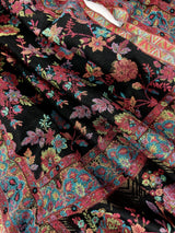 Black premium pashmina Kashmiri shawl with kani weave, floral motifs — Kaash Collection