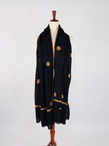 Black pure pashmina Kashmiri shawl with fine kashmiri needlework — Kaash Collection