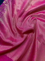 Black Color Soft Gadwal Silk with Ganga Yamuna Temple Border - Kaash