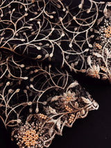 Black soft net dupatta with heavy embroidery, pearl & zari — Kaash Collection