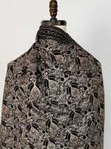 Black soft pashmina Kashmiri shawl with resham aari with muted gold zari, paisley design — Kaash Collection