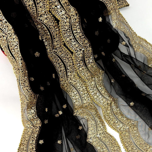 Black and Gold Duppta