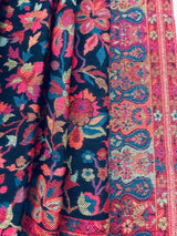 Black Pashmina Shawl – Kani Weave Floral Cashmere Wrap - Kaash