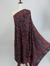 Black Pashmina Shawl – Kani Weave Floral Cashmere Wrap - Kaash
