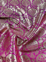 Black Saree with Green and Pink borders and Pallu - Kaash