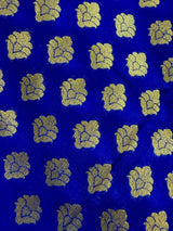 Blue Color Banarasi Silk Saree with Muted Gold Zari Weave - Kaash