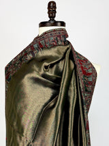 Bottle Green kani silk Kashmiri shawl with moonlight mughal kani weave — Kaash Collection