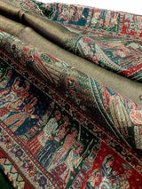 Bottle Green kani silk Kashmiri shawl with moonlight mughal kani weave — Kaash Collection