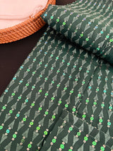 Bottle Green men's kurta pajama in premium silk with all-over sequin & embroidery on premium silk — Kaash Collection
