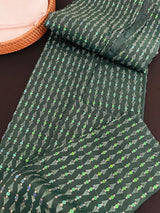 Bottle Green men's kurta pajama in premium silk with all-over sequin & embroidery on premium silk — Kaash Collection