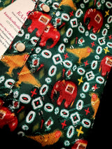 Bottle Green Soft Silk Kurta with Patola Pattern Prints with Sequin and Thread - Kaash