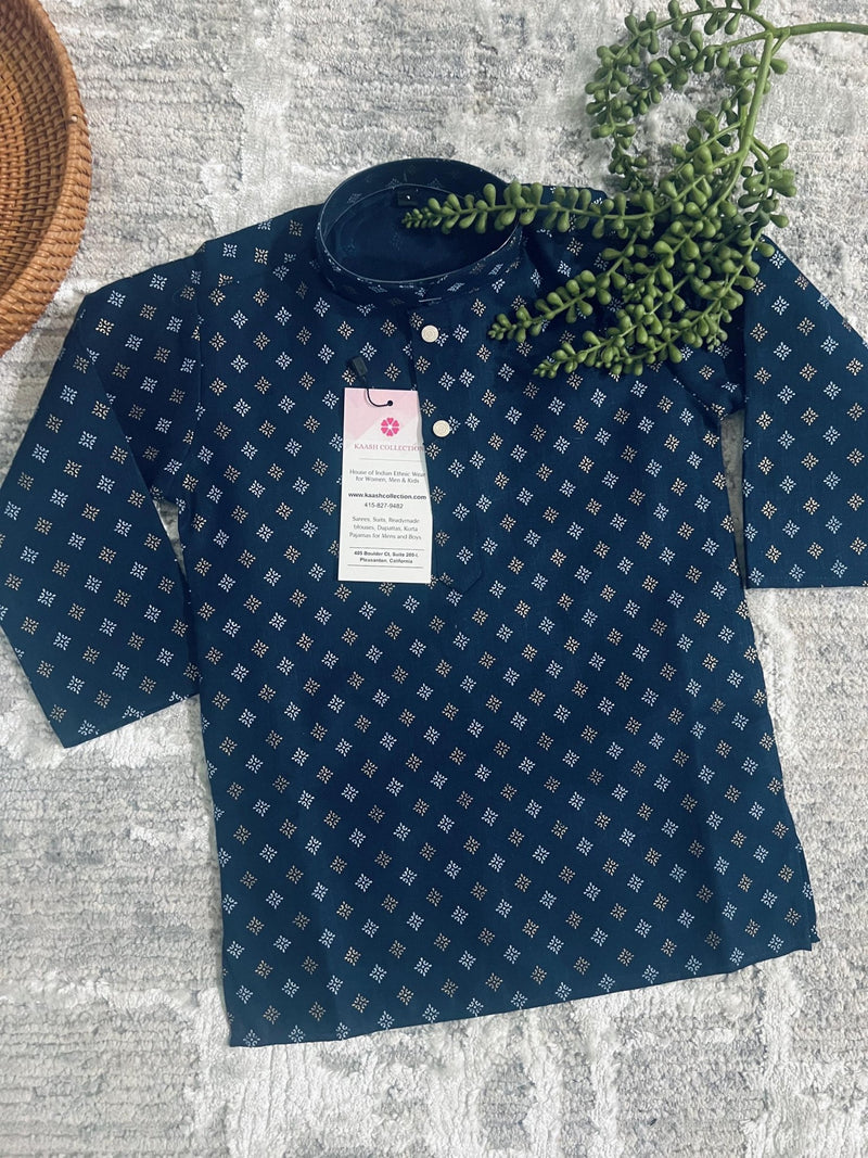 Boys Kurta Set - Father - Son Kurta Sets - Boys Blue Color Kurta - Premium Pure Cotton Kurta Pajama Set for Boys - Kids Kurta Pajama - Kaash