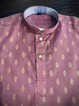 Lavender Father-Son Cotton 2-piece kurta pajama set for boys with small gold zari buttis — Kaash Collection