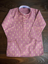 Lavender Father-Son Cotton 2-piece kurta pajama set for boys with small gold zari buttis — Kaash Collection