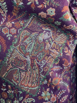 Brinjal Purple pure pashmina Kashmiri shawl with kani weave, floral motifs — Kaash Collection