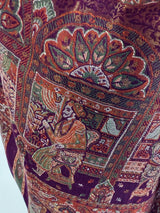 Brinjal Purple pure pashmina Kashmiri shawl with kani weave, floral motifs — Kaash Collection