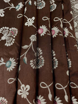 Brown Banarasi saree in banarasi handloom semi soft silk with resham zari with meenakari floral jaal — Kaash Collection