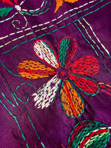 Burgundy Color Kantha Stitch Saree - Kaash