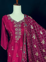 Burgundy Color Readymade Salwar Kameez for Women with Handwork and Heavy Work Dupatta | Party Wear Indian Dresses - Kaash