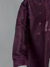 Burgundy Color Soft Silk Kurta with Lining Embroidered and Sequin - Kaash