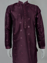 Burgundy Color Soft Silk Kurta with Lining Embroidered and Sequin - Kaash