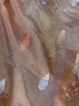 Champagne Gold and Red Color Pure Tissue Banarasi Silk Saree with Kadhua Weave (Silk Mark Certified) - Kaash