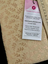 Cream Gold (Size 38) men's kurta pajama in jacquard silk with floral jaal in gold zari — Kaash Collection
