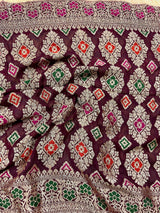 Cream Gold Pure Khaddi Georgette Banarasi Silk Saree | Floral Meenakari Sarees | Banarasi Handwoven Pure Saree | SILK MARK CERTIFIED - Kaash