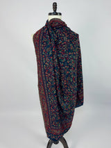 Dark Blue pure pashmina Kashmiri shawl with kani weave, floral motifs — Kaash Collection