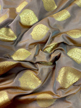 Deep Beige Fawn with undertone of gold Traditional Banarasi Handloom Saree in Banarasi Silk - Kaash
