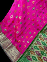 Deep Hot Pink Cotton Silk Saree - Kaash