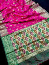 Deep Hot Pink Cotton Silk Saree - Kaash