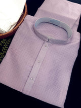 Deep Lavender Color Kurta with Self Design | Wedding & Party Wear - Kaash