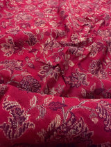 Deep Maroon kashmiri wool Kashmiri shawl with zari weave, floral patterns — Kaash Collection