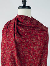 Deep Maroon kashmiri wool Kashmiri shawl with zari weave, floral patterns — Kaash Collection