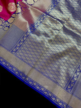 Deep Pink Traditional Banarasi Handloom Soft Silk Saree - Kaash